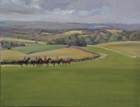 21 To the start, Goodwood Oil on canvas 11x15 inches